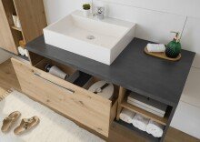 Waschtisch-Set >Nebraska< in Matera Beton - 110x39x53cm (BxHxT)