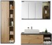 Badezimmer-Set >Nebraska< (3-teilig) in Matera Beton - 180x190x53cm (BxHxT)
