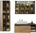 Badezimmer-Set >Nebraska< (3-teilig) in Matera Beton - 180x190x53cm (BxHxT)