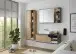 Badezimmer-Set >Nebraska< (3-teilig) in Matera Beton - 180x190x53cm (BxHxT)