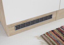 Küchenzeile >Ailina< mit Elektrogeräten Optik, matt-Geräumige Einbauküche mit viel Stauraum, Holzwerkstoff, Eiche Sonoma/Weiß, 270 x 195 x 60 cm (B/H/T)