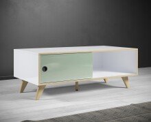 Couchtisch >Ankeny< in Weiß Hochglanz - 115x46x60cm (BxHxT)