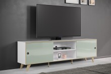 TV-Board >Ankeny< in Weiß Hochglanz - 216x63x40cm (BxHxT)