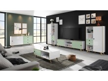 TV-Board >Ankeny< in Weiß Hochglanz - 216x63x40cm (BxHxT)