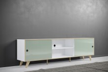 TV-Board >Ankeny< in Weiß Hochglanz - 216x63x40cm (BxHxT)