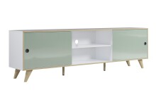 TV-Board >Ankeny< in Weiß Hochglanz - 216x63x40cm (BxHxT)