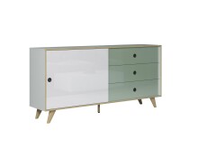 Sideboard >Ankeny< in Weiß Hochglanz - 180x86x40cm (BxHxT)