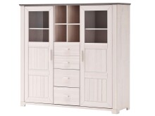 Vertiko >Malmö< in Weiß aus Massivholz - 152x144,5x46,5cm (BxHxT)