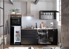 Küchen-Set >Jamesy< in Schwarz matt - 260x200x60cm (BxHxT)
