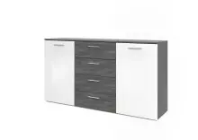 Sideboard >Maurits< in Black North - 160x85x38cm...