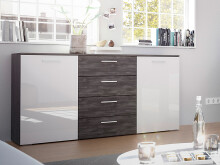 Sideboard >Maurits< in Black North - 160x85x38cm (BxHxT)