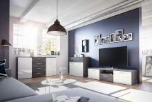 Sideboard >Maurits< in Black North - 160x85x38cm (BxHxT)