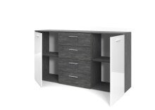 Sideboard >Maurits< in Black North - 160x85x38cm (BxHxT)