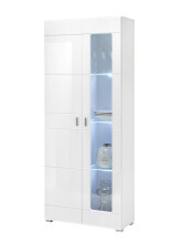 Vitrine >Ella< in Weiß - 80x194x35cm (BxHxT)