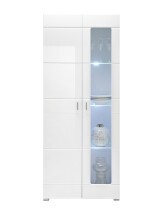 Vitrine >Ella< in Weiß - 80x194x35cm (BxHxT)