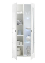 Vitrine >Ella< in Weiß - 80x194x35cm (BxHxT)