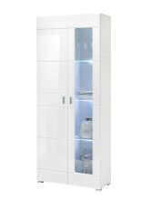 Vitrine >Ella< in Weiß - 80x194x35cm (BxHxT)