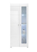 Vitrine >Ella< in Weiß - 80x194x35cm (BxHxT)