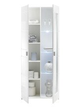 Vitrine >Ella< in Weiß - 80x194x35cm (BxHxT)