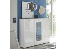 Highboard >Ella< in Weiß - 120x112x42cm (BxHxT)