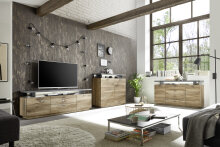Kommode >Klaus< in Flagstaff dunkel - 120x102x38cm (BxHxT)
