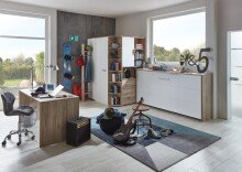 Eckkleiderschrank >Canton< in San Remo Eiche - 124x199x148cm (BxHxT)