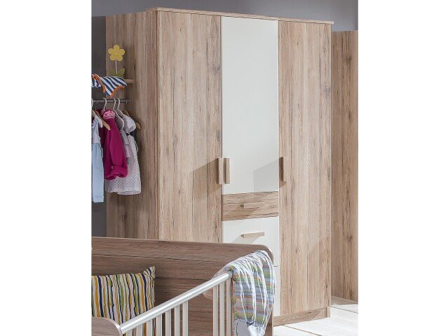 Kleiderschrank >Canton< in San Remo Eiche - 135x199x58cm (BxHxT)
