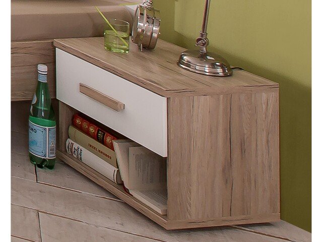 Nachtkommode >Canton< in San Remo Eiche - 46x38x40cm (BxHxT)