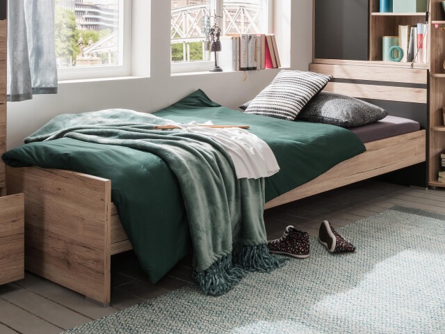 Bett >Canton< in San Remo Eiche - x72x204cm (BxHxT)