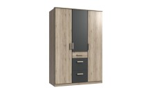 Kleiderschrank >Canton< in San Remo Eiche - 135x199x58cm (BxHxT)