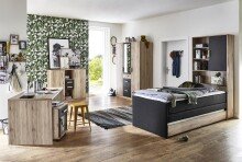 Kleiderschrank >Canton< in San Remo Eiche - 135x199x58cm (BxHxT)