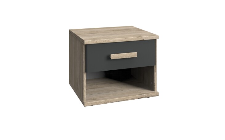 Nachtkommode >Canton< in San Remo Eiche - 46x38x40cm (BxHxT)