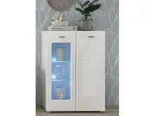 Highboard >Ella< in Weiß - 80x112x42cm (BxHxT)