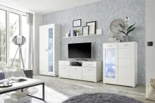 Highboard >Ella< in Weiß - 80x112x42cm (BxHxT)