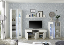 Highboard >Ella< in Weiß - 80x112x42cm (BxHxT)
