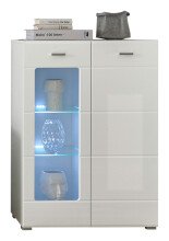 Highboard >Ella< in Weiß - 80x112x42cm (BxHxT)