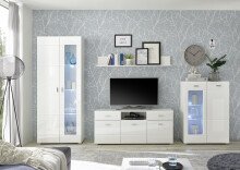 Highboard >Ella< in Weiß - 80x112x42cm (BxHxT)