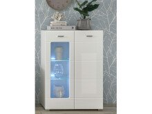 Highboard >Ella< in Weiß - 80x112x42cm (BxHxT)