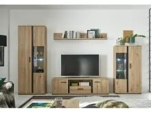 Wohnwand >Kendall< in Artisan Eiche - 340x196x40cm...