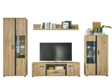 Wohnwand >Kendall< in Artisan Eiche - 340x196x40cm...