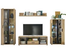 Wohnwand >Kendall< in Artisan Eiche - 340x196x40cm (BxHxT)