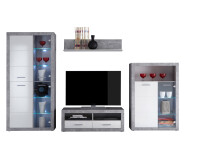 Wohnwand >Rio de Janeiro< in Beton - 304x194x48cm (BxHxT)