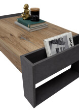 Couchtisch >Lurlene< in Flagstaff dunkel - 110x41x60cm (BxHxT)