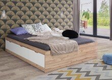 Bett >Vancouver< in Plankeneiche - 170,5x43x204,9cm...