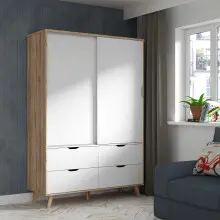Drehtürenschrank >Vancouver< in Plankeneiche -...