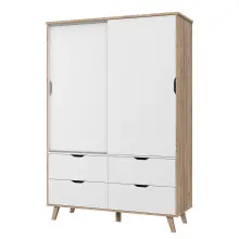 Drehtürenschrank >Vancouver< in Plankeneiche -...