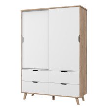Drehtürenschrank >Vancouver< in Plankeneiche - 139,4x201,5x52,7cm (BxHxT)