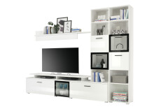Wohnwand >Fort Dogde< in Weiß - 272x205x40cm (BxHxT)