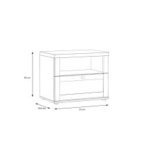 Nachtkommode >Indianapolis< in Schneeeiche - 55,4x45x34,4cm (BxHxT)
