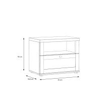 Nachtkommode >Indianapolis< in Schneeeiche - 55,4x45x34,4cm (BxHxT)